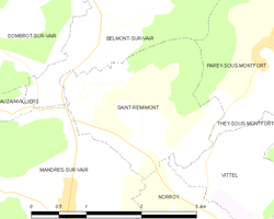 Map commune FR insee code 88434
